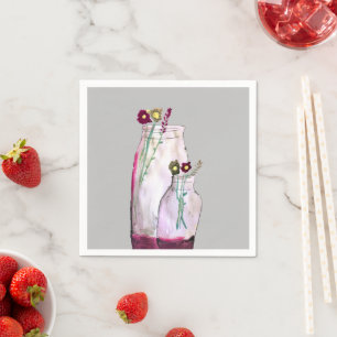 Wildblumen in der Vase Serviette