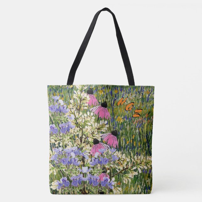 Wildblumen in einer Wiese in Arles - Mit Monogramm Tasche (Vorderseite)