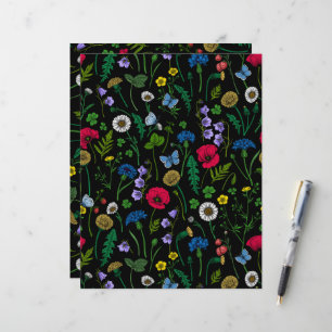 Wildblumen in schwarz