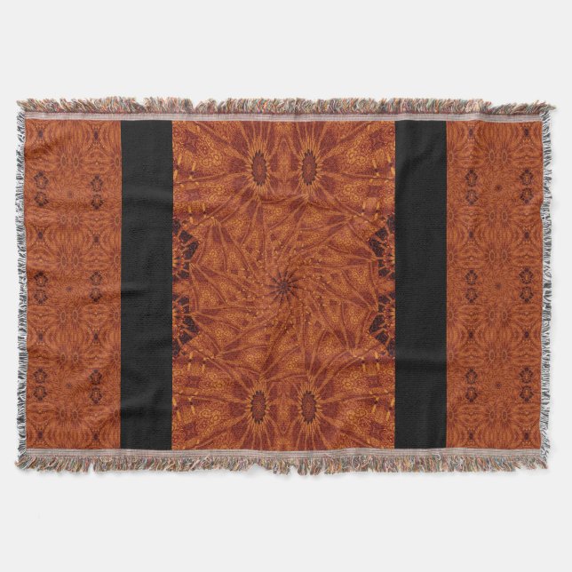 Wildblumen in Schwarz und Gold 18 Decke (Vorderseite)