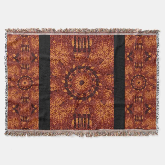 Wildblumen in Schwarz und Gold 19 Decke (Vorderseite)