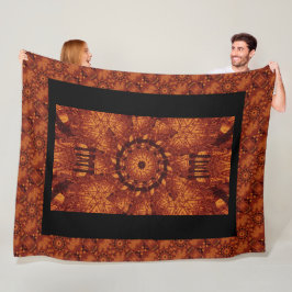 Wildblumen in Schwarz und Gold 19 Fleecedecke