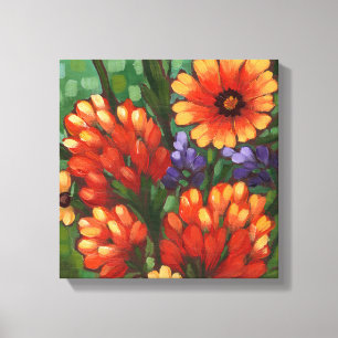 Wildblumen-Indischer Malerpinsel-" Leinwand-Druck Leinwanddruck