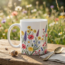 Wildblumen-Kaffeetasse: Vintage-Botanik-Blumen Kaffeetasse