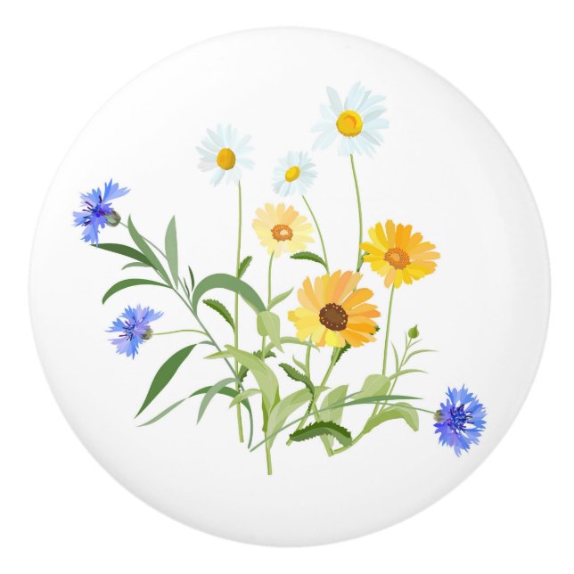 Wildblumen Keramikknauf (Vorderseite)