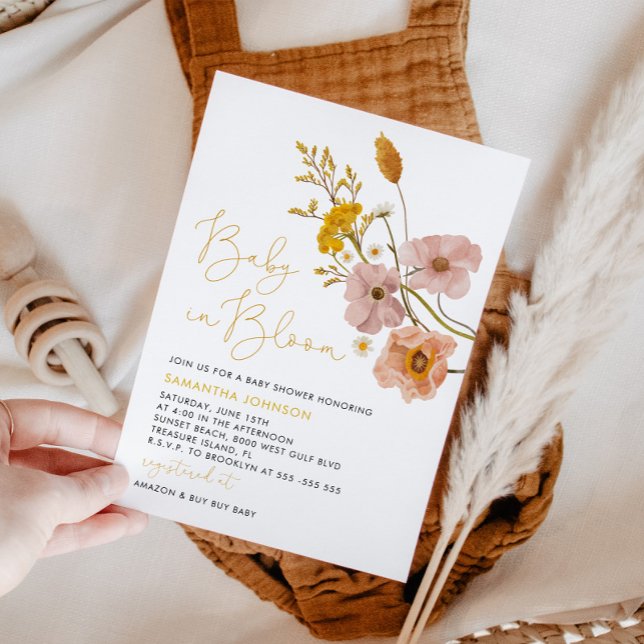 Wildblumen Kinderdusche, Baby im Blut Einladung (Von Creator hochgeladen)