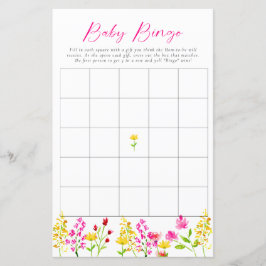 Wildblumen Kinderdusche Bingo Game Party Aktivität