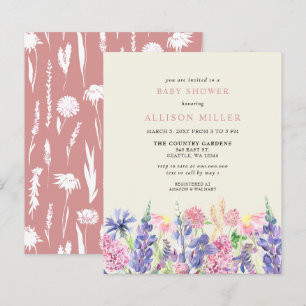 Wildblumen Kinderdusche Einladung