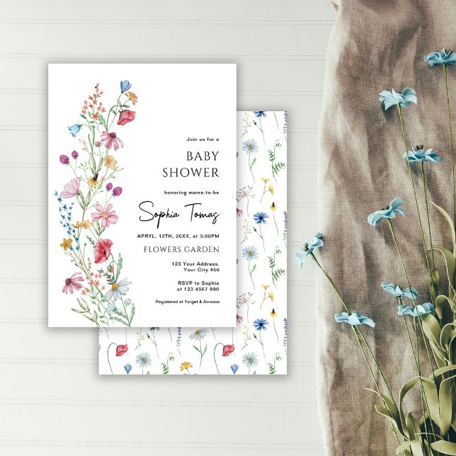 Wildblumen Kinderdusche Einladung (Von Creator hochgeladen)