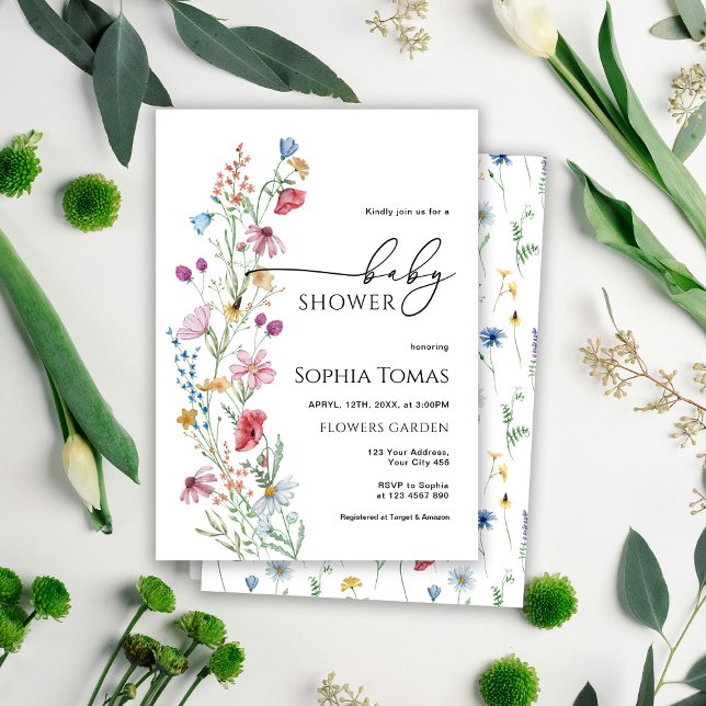 Wildblumen Kinderdusche Einladung (Von Creator hochgeladen)