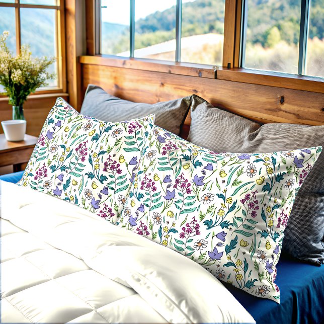 Wildblumen King Size Kissenbezug (Wildflowers Cream Color Pillowcase)