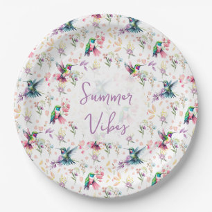 Wildblumen & Kolibri Sommer Stimmung Pappteller