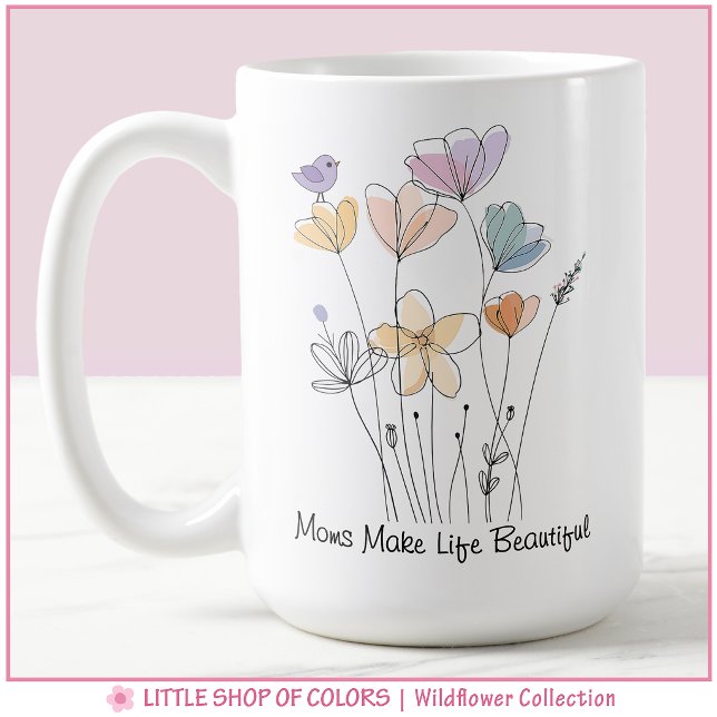 Wildblumen-Kollektion Florale Mama Kaffeetasse (Von Creator hochgeladen)