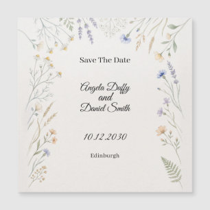 Wildblumen-Kranz Save-The-Date-Magnet Magnetkarte