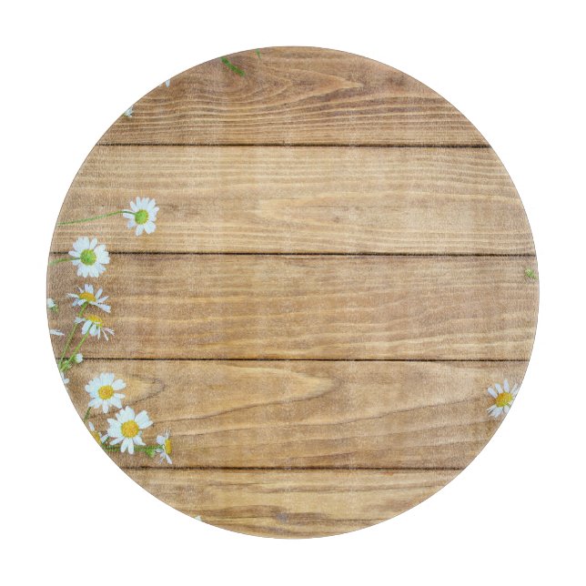 Wildblumen, Kräuter: Holzboden. Schneidebrett (Vorderseite)