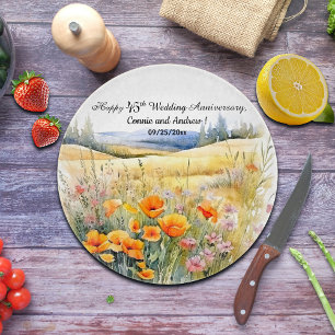 Wildblumen Landschaft 45. Hochzeitstag Schneidebrett