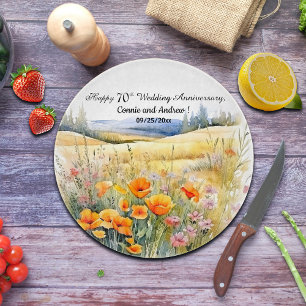 Wildblumen Landschaft 70. Hochzeitstag Schneidebrett