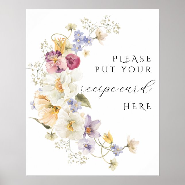 Wildblumen Liebe in Bloom Brautparty Rezept Poster (Vorne)