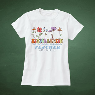 Wildblumen Liebe Kindergartenlehrer wachsen T-Shirt