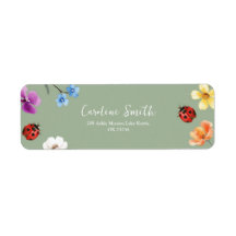 Wildblumen-Liebebug-Baby-Shower-Adressetikett