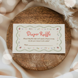 Wildblumen-Liebebug-Baby-Shower-Windel-Raffle Begleitkarte