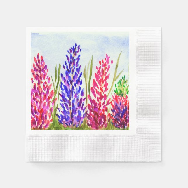 Wildblumen Lila Serviette (Vorderseite)