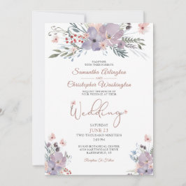 Wildblumen Lilac Wedding Einladung