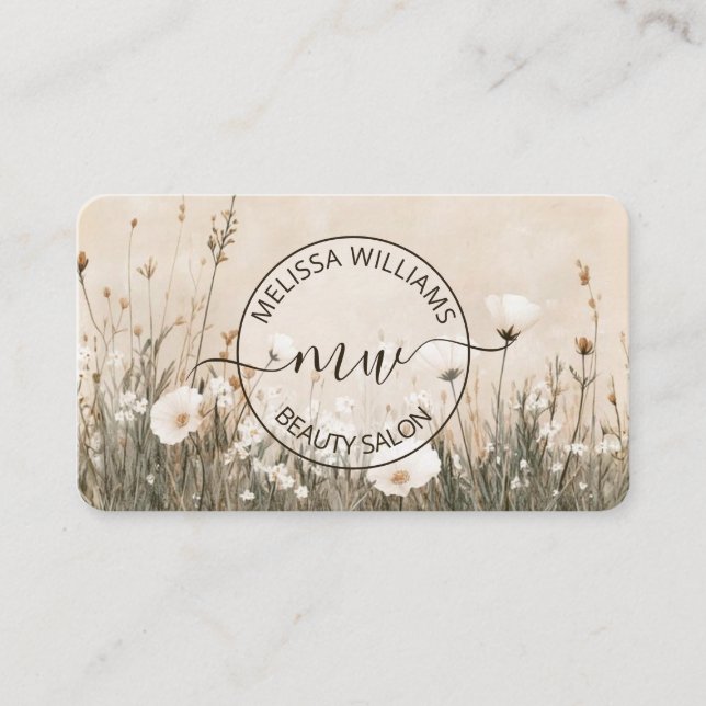 Wildblumen-Logo Visitenkarte (Vorderseite)