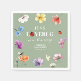 Wildblumen Lovebug Baby Shower Papier Serviette