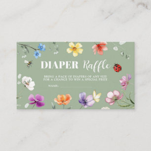 Wildblumen Lovebug Babyparty Windelraffel Begleitkarte
