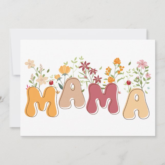 Wildblumen Mama Mother Day Card Einladung (Vorderseite)