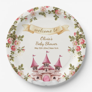 Wildblumen-Märchenschloss-Baby-Shower-Empfang Pappteller