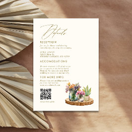 Wildblumen Mason Jar Boho Böhmische Hochzeit Detai Begleitkarte