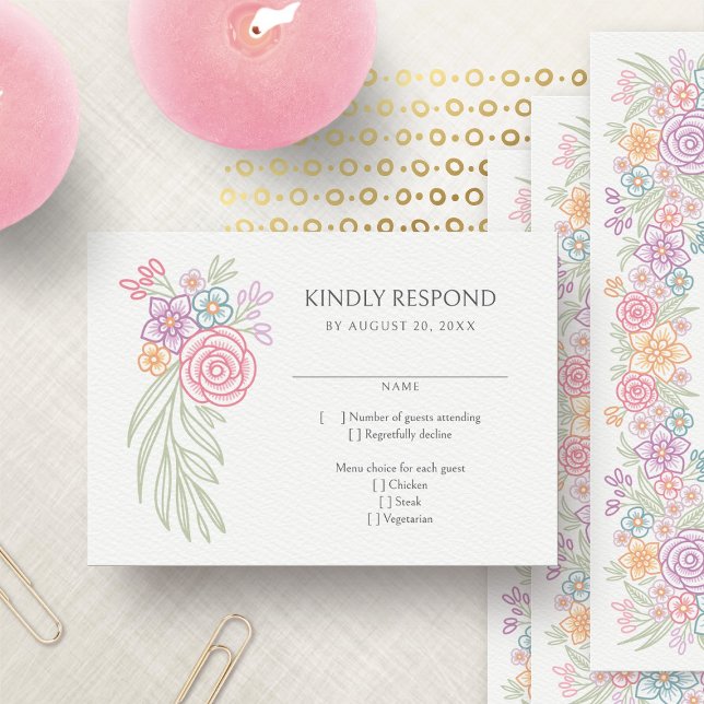 Wildblumen Meadow Wedding RSVP Karte (Von Creator hochgeladen)