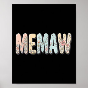 Wildblumen Memaw Florale Muttertag Memaw Poster