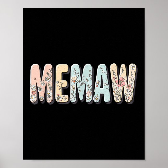 Wildblumen Memaw Florale Muttertag Memaw  Poster (Vorne)
