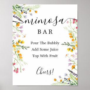 Wildblumen Mimosa Bar Schild