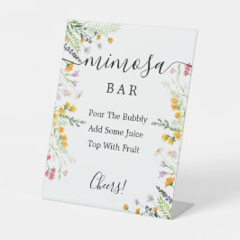 Wildblumen Mimosa Bar Sign Sockelschild