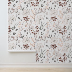 Wildblumen minimalist elegante Blätter weiche flor Tapete