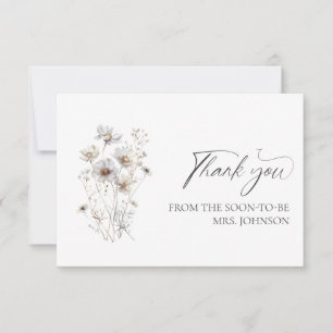 Wildblumen MinimalistBridal Dusche Vielen Dank Dankeskarte