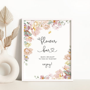 Wildblumen minimalistische Blume Bar Poster