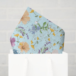 Wildblumen mit blauem Hintergrund Decoupage Seidenpapier