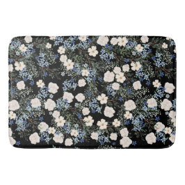 Wildblumen mit Blumenwasser Rosa blaue Blätter Badematte