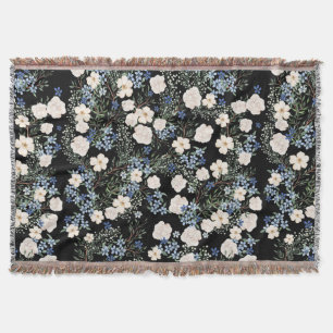 Wildblumen mit Blumenwasser Rosa blaue Blätter Decke