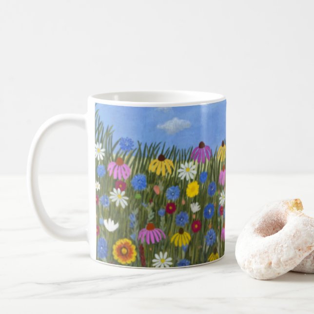 Wildblumen mit Daisies Classic Kaffeetasse (Mit Donut)