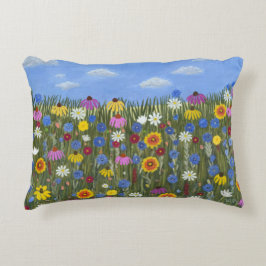 Wildblumen mit Daisis Dekokissen