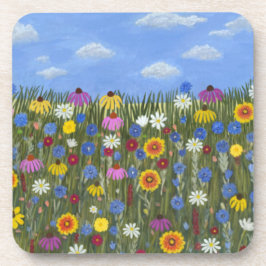 Wildblumen mit Daisis Getränkeuntersetzer