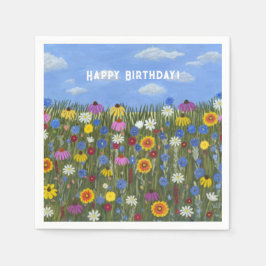 Wildblumen mit Daisis Serviette