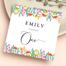 Wildblumen mit farbenfrohen Wasserfarben 1. Geburt