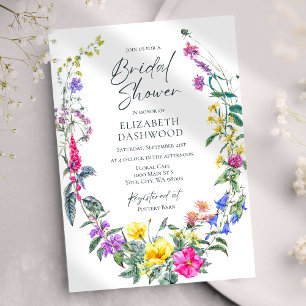 Wildblumen mit farbenfroher Blumenpracht Brautpart Einladung